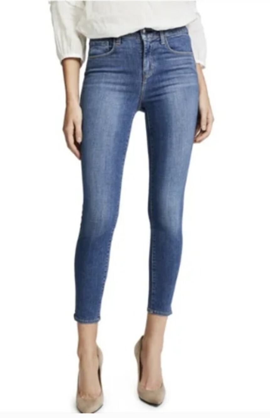L'AGENCE Margot High Rise Skinny Cropped Jeans Women's 30 Light Blue NWT
